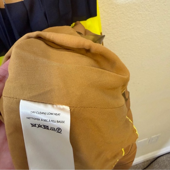 Anthropologie Maeve Tan Yellow Pleated Stripe Midi Skirt Womens Size M - Picture 11 of 11